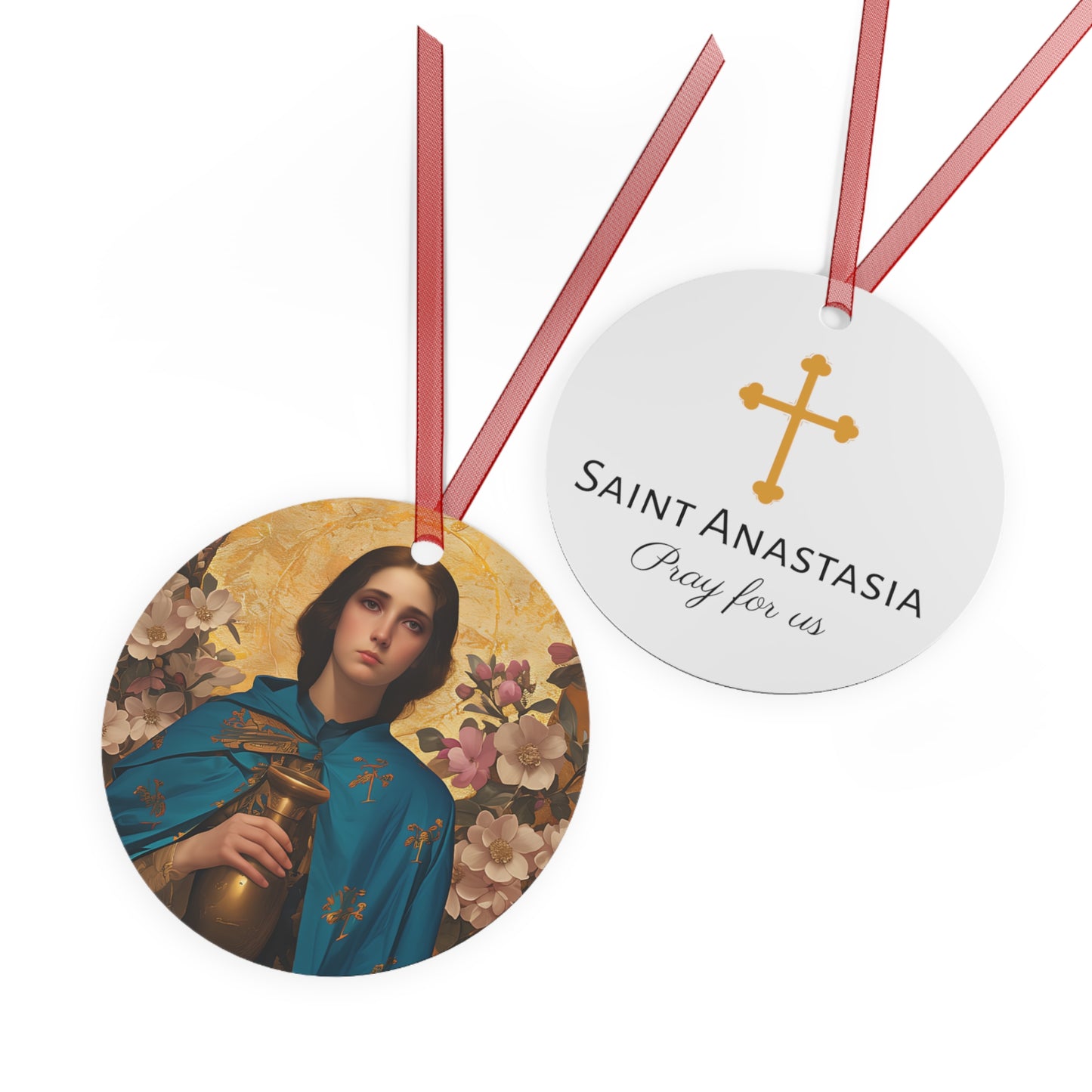 Saint Anastasia the Patrician of Alexandria Metal Ornament - Religious Holiday Christmas Ornament and Keepsake