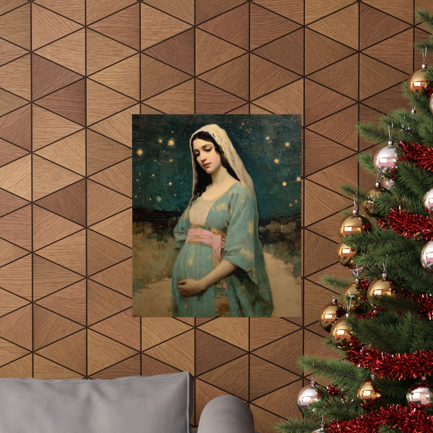 Our Lady of 'O' - Our Lady of Expectation - Mother Mary - Marian Art - Sanctified Souls Print - Multiple Sizes - Premium Vertical Posters