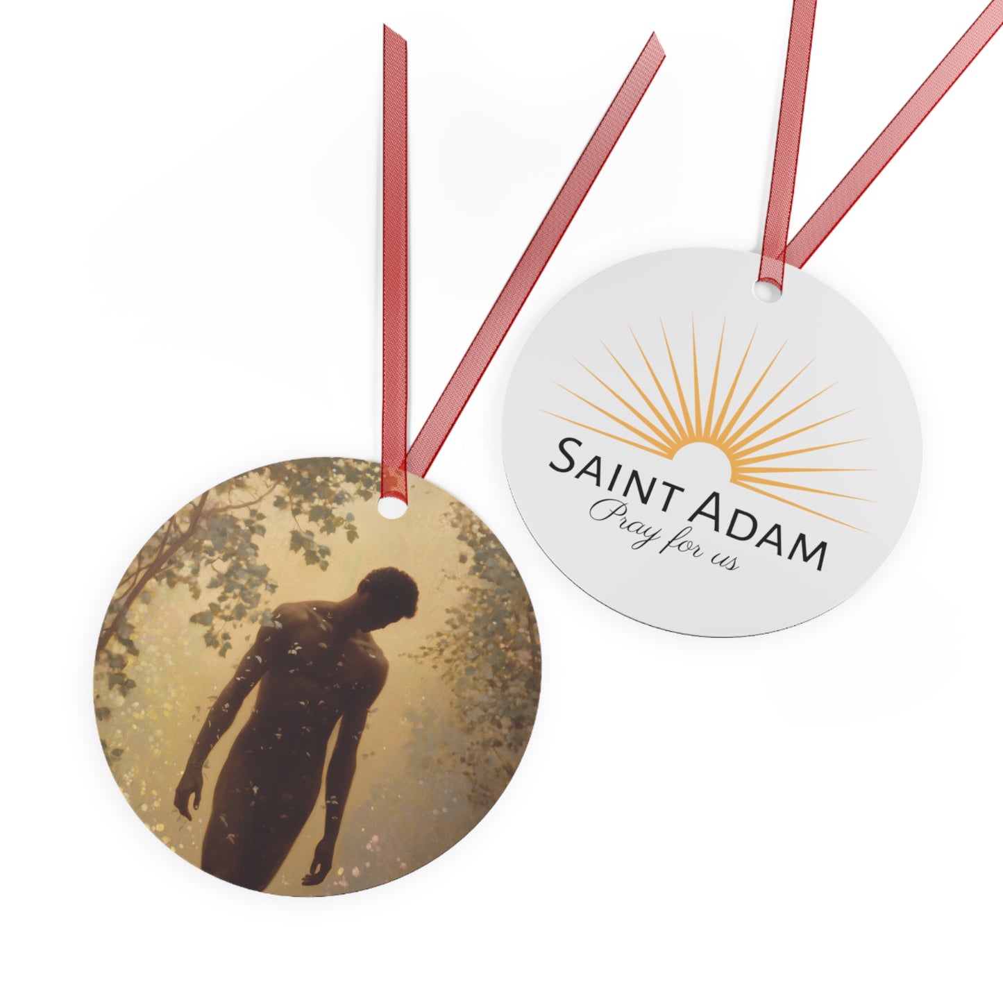 Saint Adam Metal Ornament - Religious Holiday Christmas Ornament and Keepsake - Prayer Ornament