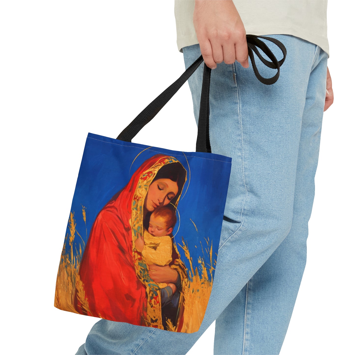Our Lady of the Harvest - Tote Bag - Large Medium Small Faith Art Bag - Bible Study Faith Purse - Double Sided