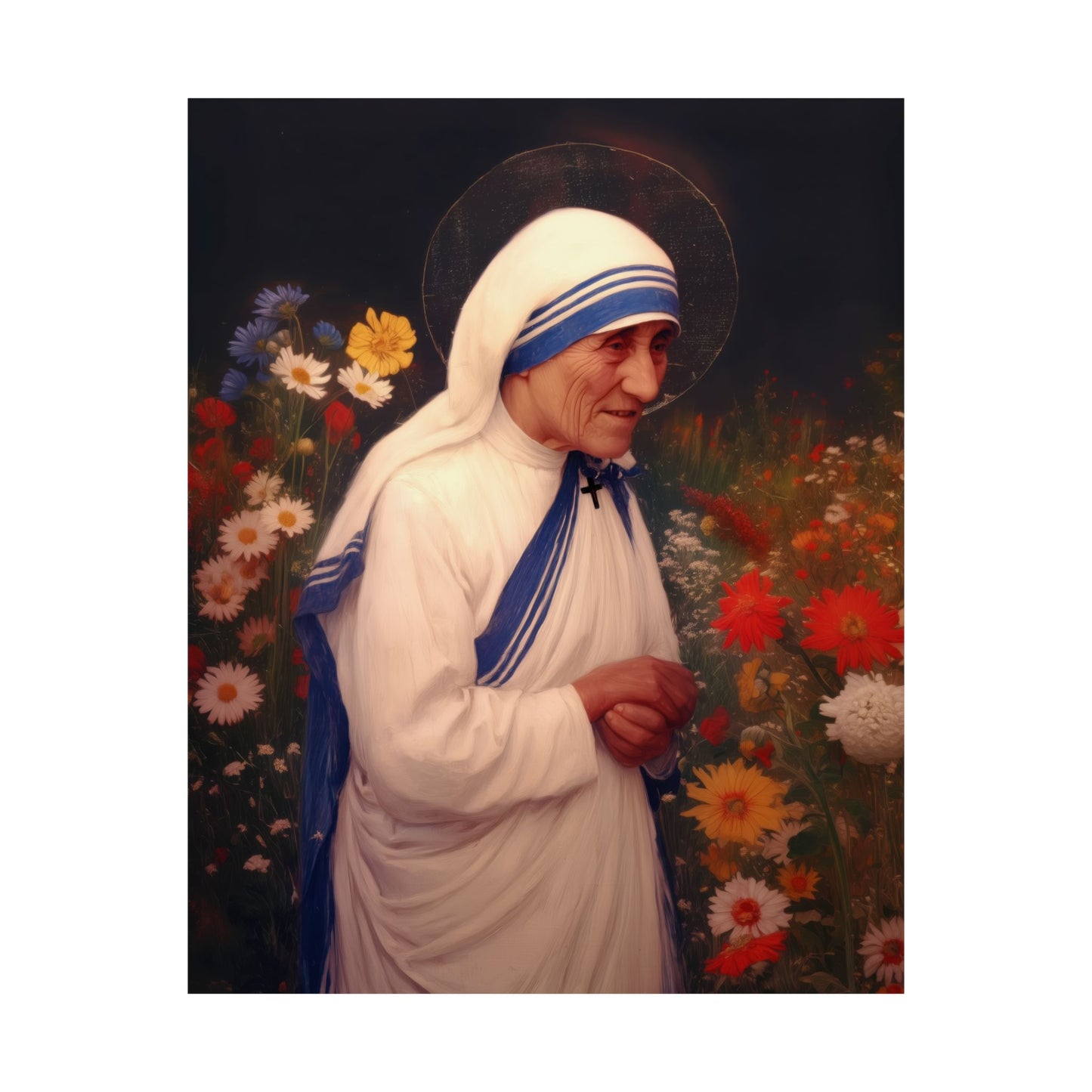 Saint Teresa of Calcutta / Mother Teresa - Sanctified Souls Print - Multiple Sizes - Premium Posters - Catholic Art - Christian Home Decor Artwork