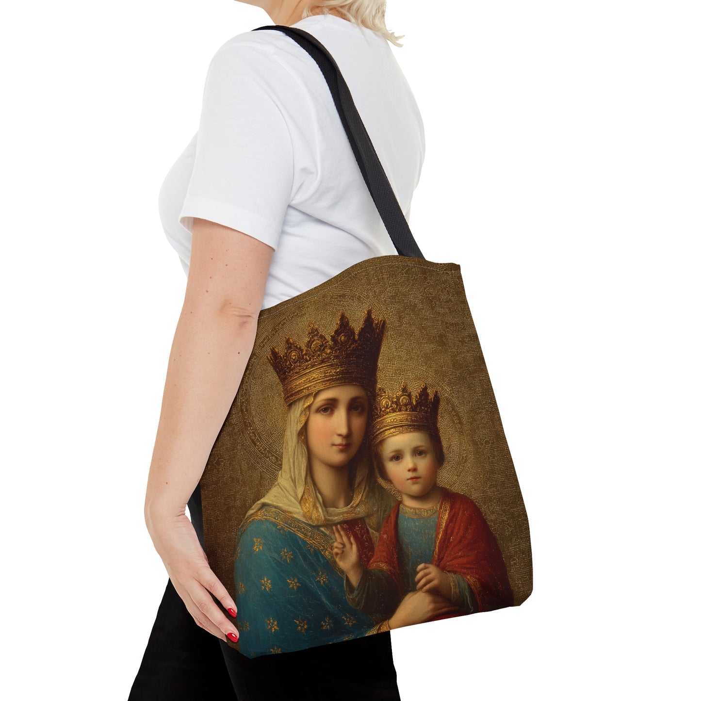 Madonna della Strada - Our Lady of the Way Tote Bag - Large Medium Small Faith Art Bag - Catholic Faith Purse - Double Sided