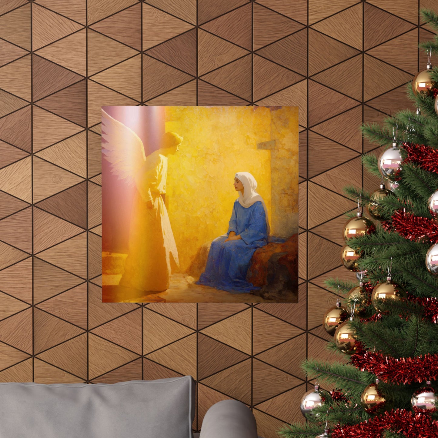 Mary's Yes - Quiet Fiat - Mother Mary - Marian Art - Sanctified Souls Print - Multiple Sizes - Premium Vertical Posters
