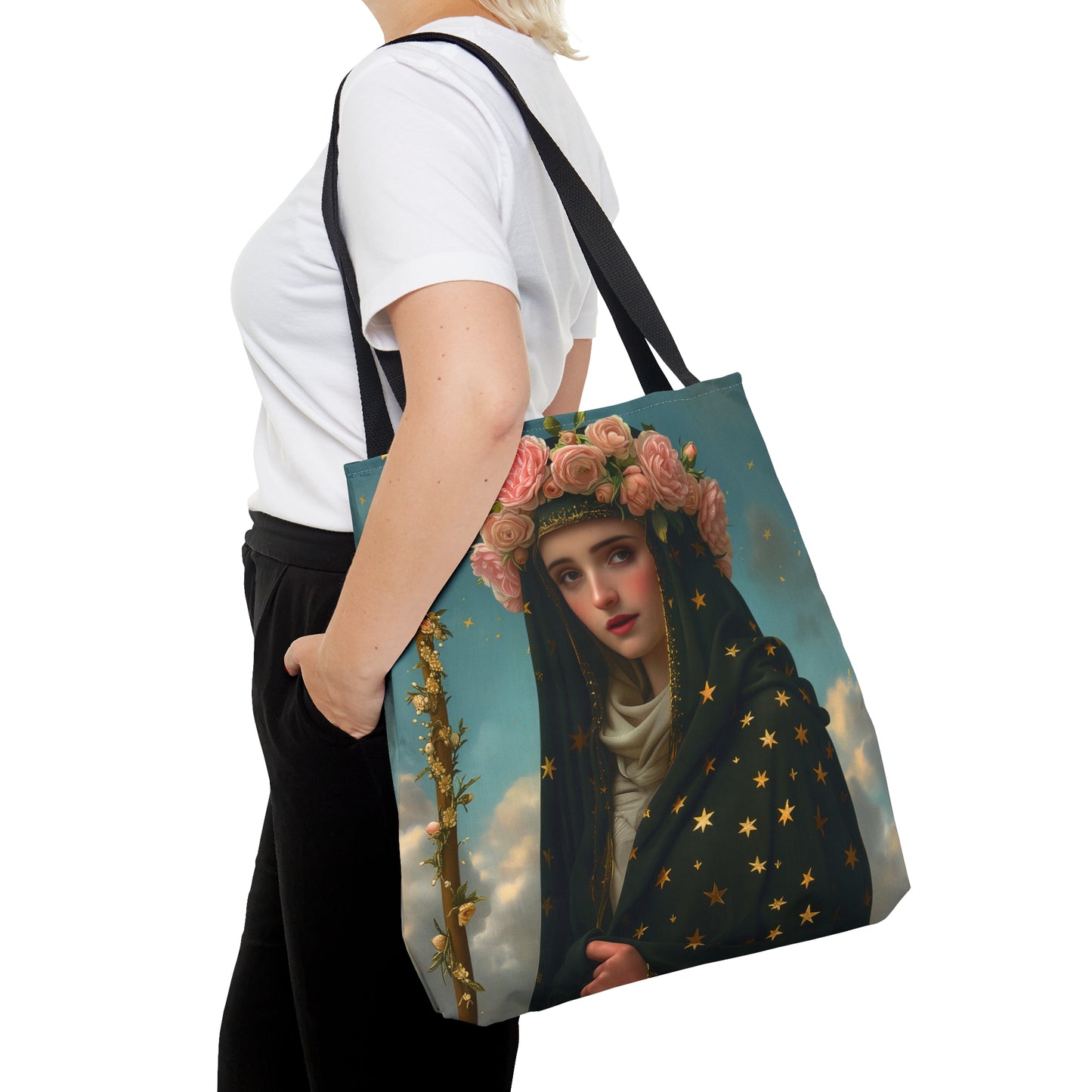 Saint Aldegund / Aldegundis Tote Bag - Purse - Three sizes - Large Medium Small Faith Art Bag - Catholic purse - Double Sided