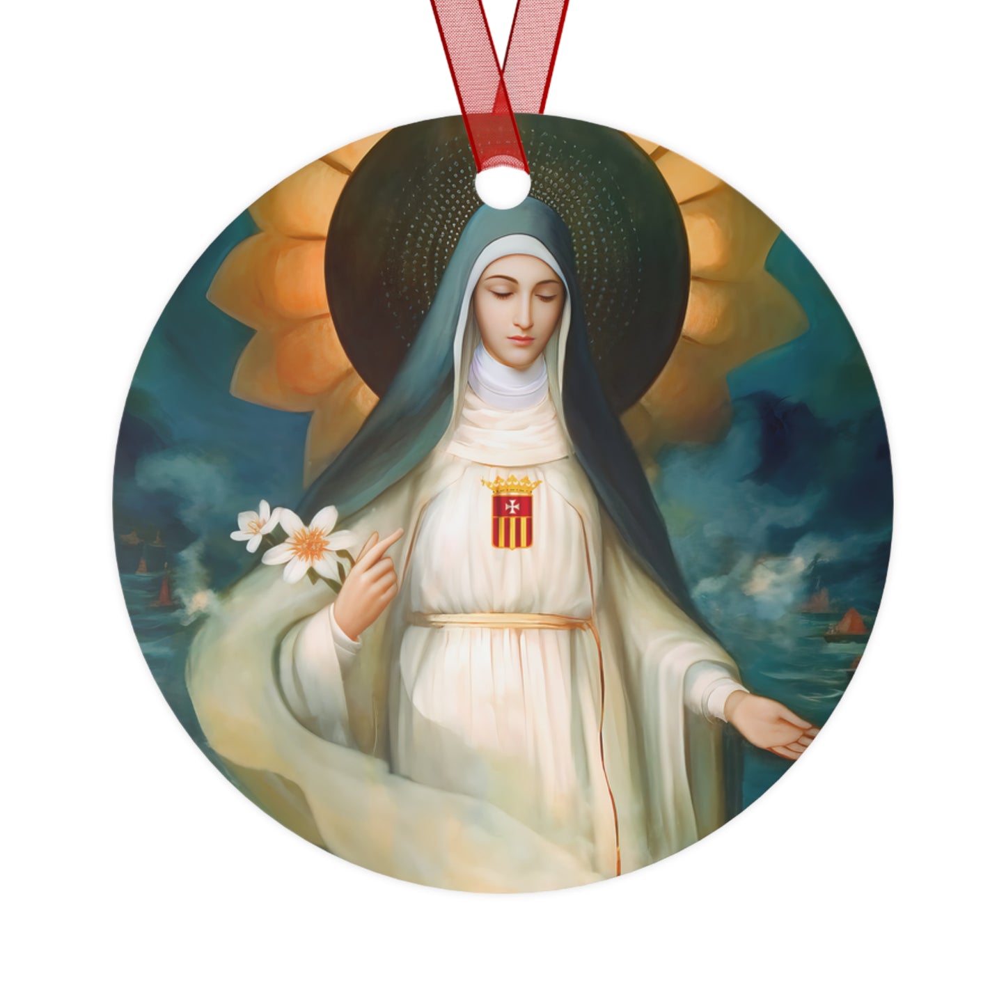 Mary of Cervellon / Saint Maria of Cerevellon - Religious Holiday Christmas Ornament and Keepsake - Double sided Keepsake Religious Ornament