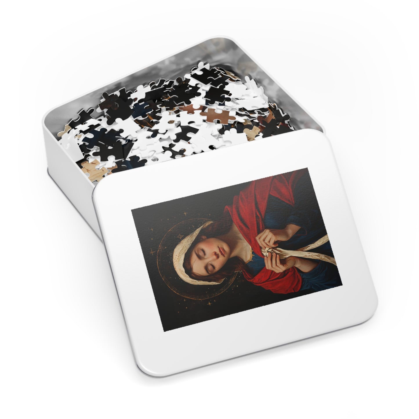Mary Undoer of Knots - Mother Mary  - Untier of Knots - Marian Art - Puzzle - Keepsake Tin - Jigsaw Puzzle (30, 110, 252, 500,1000-Piece)