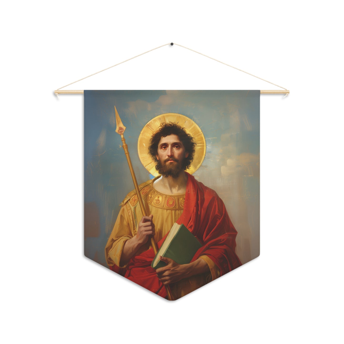 Saint Thomas the Apostle Pennant / Banner / Wall Hanging - Prayer room art - 18" x 21" - Catholic prayer Religious Gift - Large Wall Art