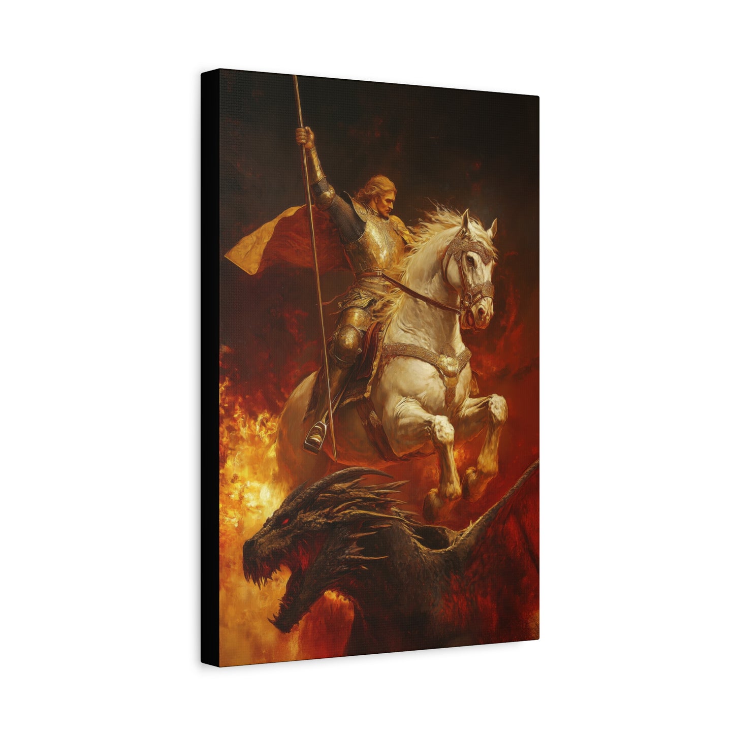 Saint George -  Museum Wrapped Canvas - Sanctified Souls Print - Religious Art for your Home - Catholic Patron Saint Art