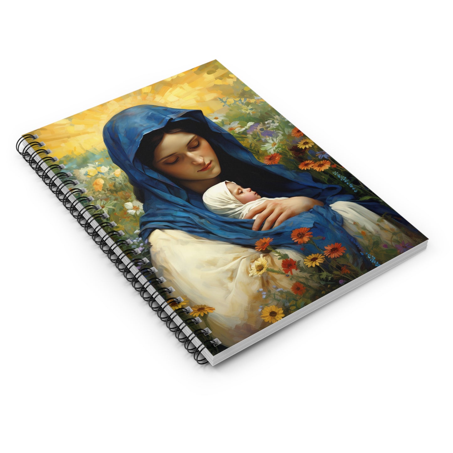 Graceful Maternity : The Virgin Mary and the Infant Savior - Sanctified Souls Art - Religious Based Notebook - Spiral Notebook - Ruled Line