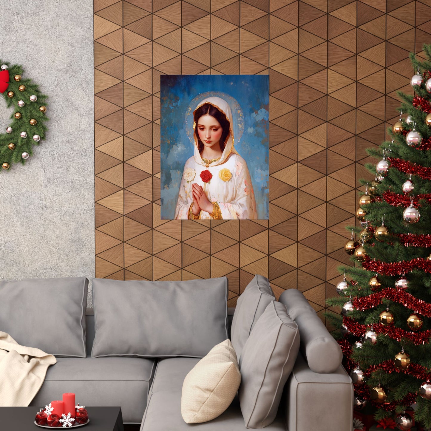 Rosa Mystica - Mystical Rose - Mother Mary - Marian Art - Sanctified Souls Print - Multiple Sizes - Premium Vertical Posters