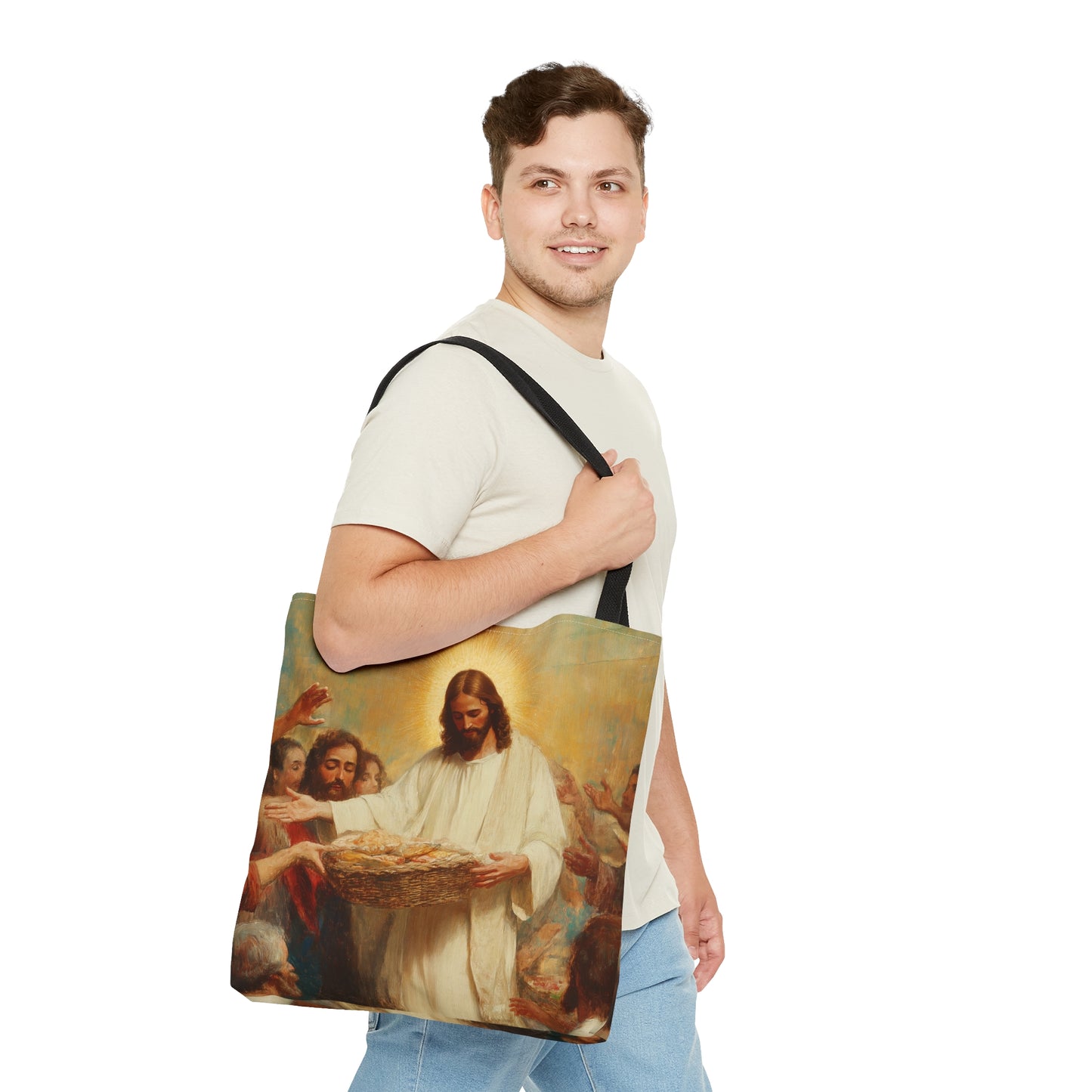 The Quiet Multiplication of Love : Loaves and Fishes - Tote Bag - Large Medium Small Faith Art Bag - Catholic Faith Purse