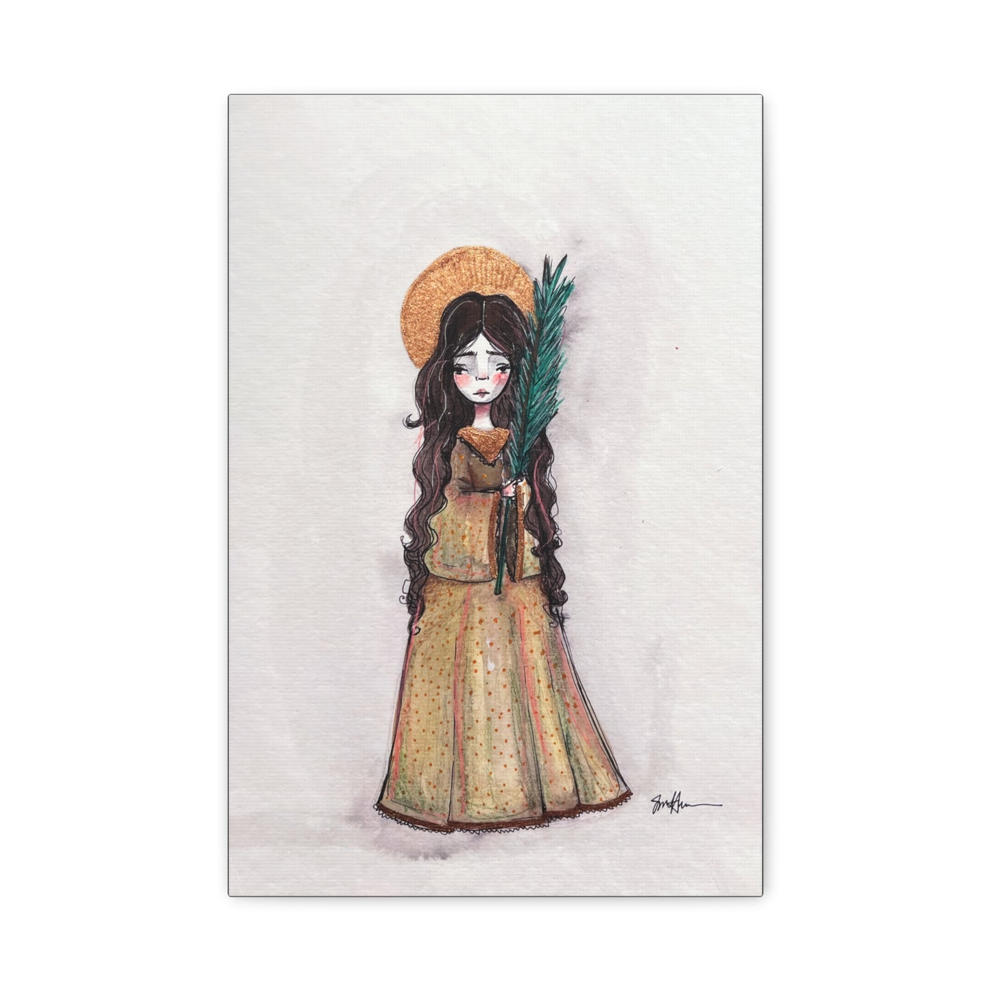 Saint Hope Canvas - Hand-Drawn Art | Catholic Canvas Print | Faith Hope and Charity Middle Sister | Sacred Art |  Devotional Artwork