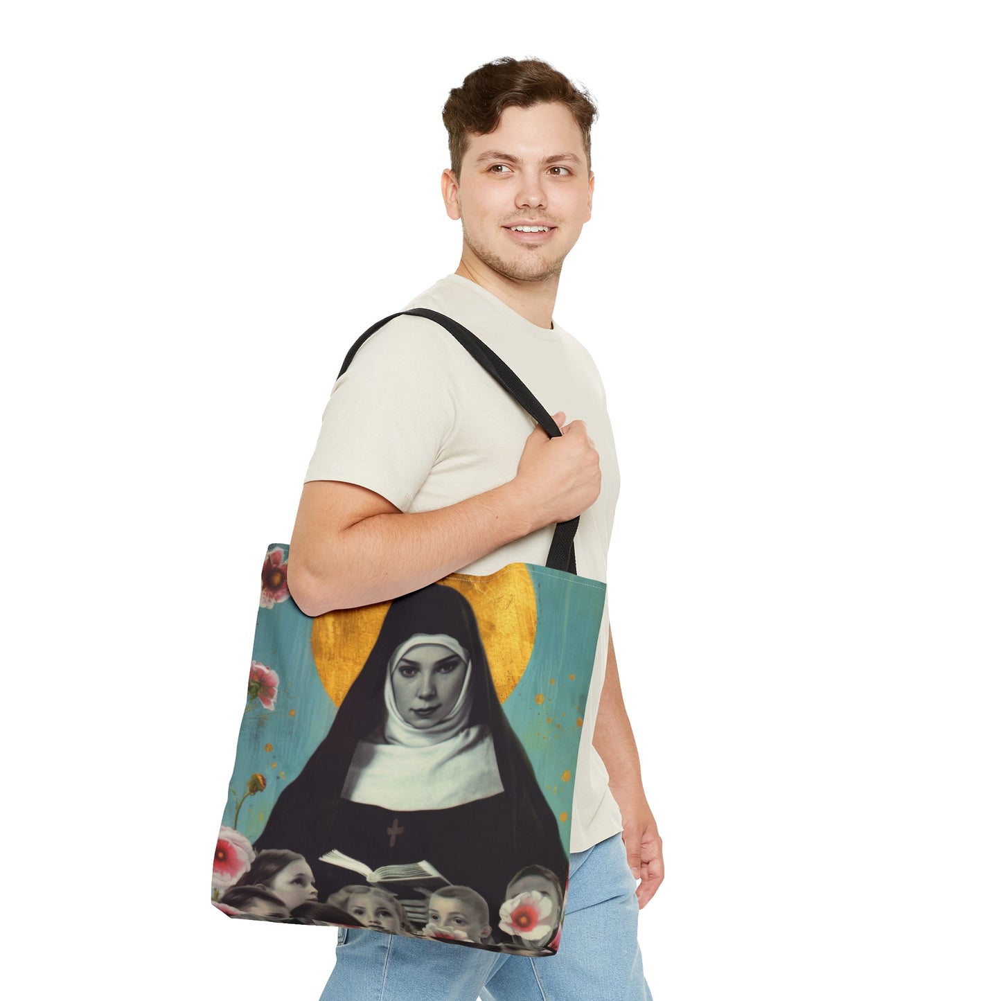 Saint Joan de Lestonnac Tote Bag - Purse - Three sizes - Large Medium Small Faith Art Bag - Catholic faith carry-all purse - Double Sided