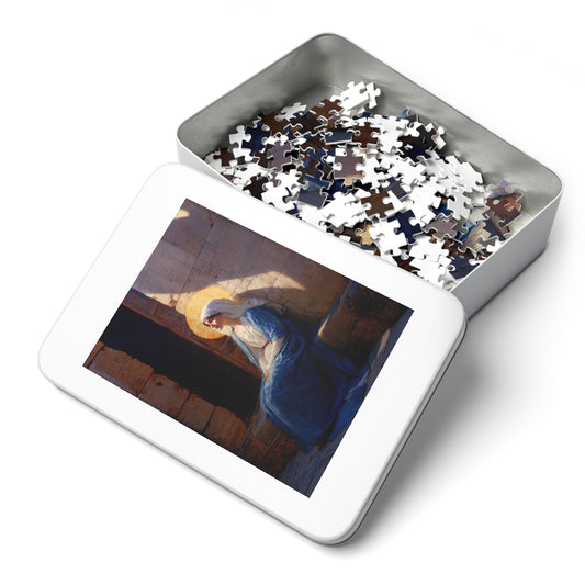 The Quiet Fiat That Split the Darkness, Mary's Yes - Puzzle & Keepsake Tin - Religious Jigsaw Puzzle (30, 110, 252, 500,1000-Piece)