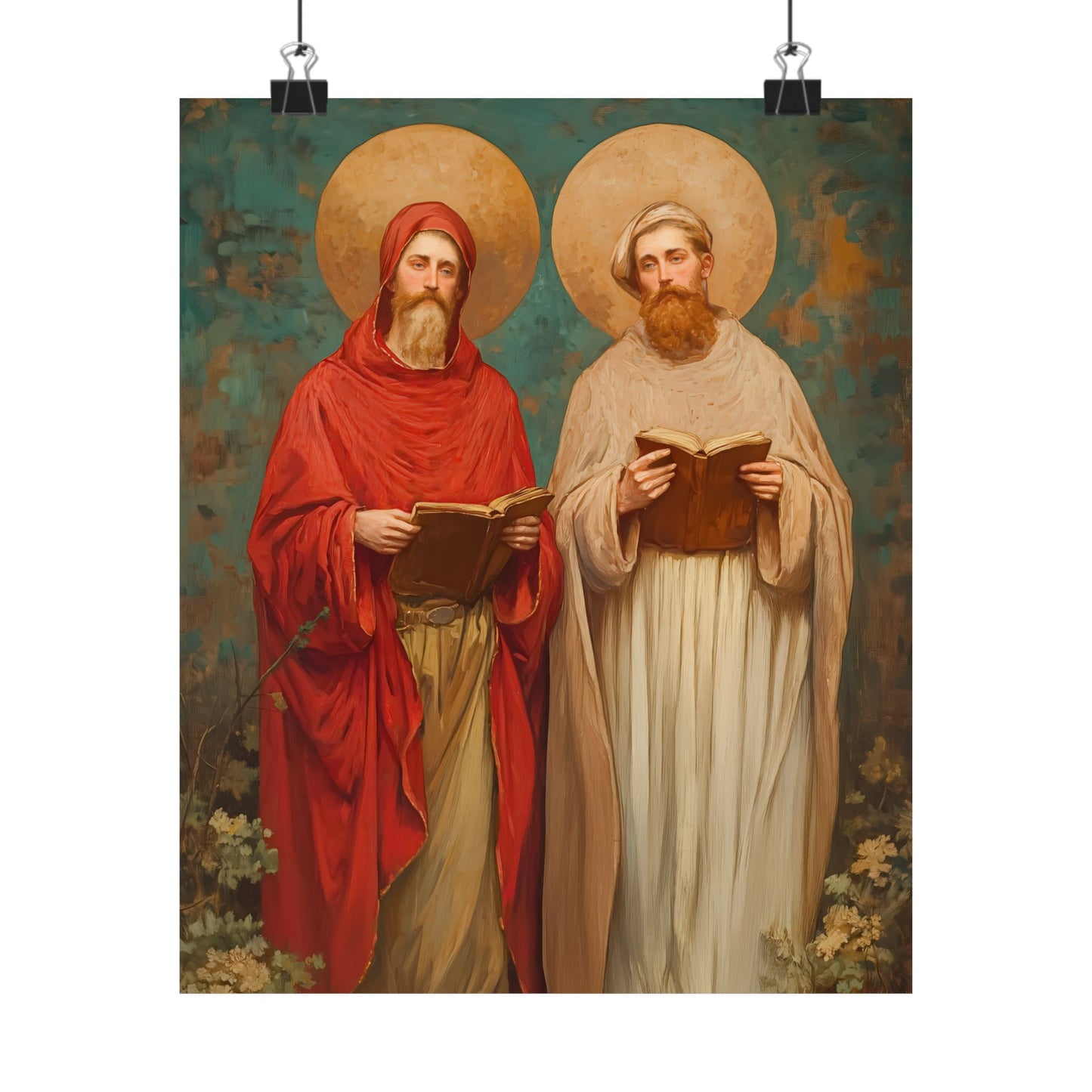 Saints Cosmas and Damian -  Catholic Art - Multiple Sizes - Premium Posters - Catholic Art - Christian Home - Brother Martyr Art - Christian