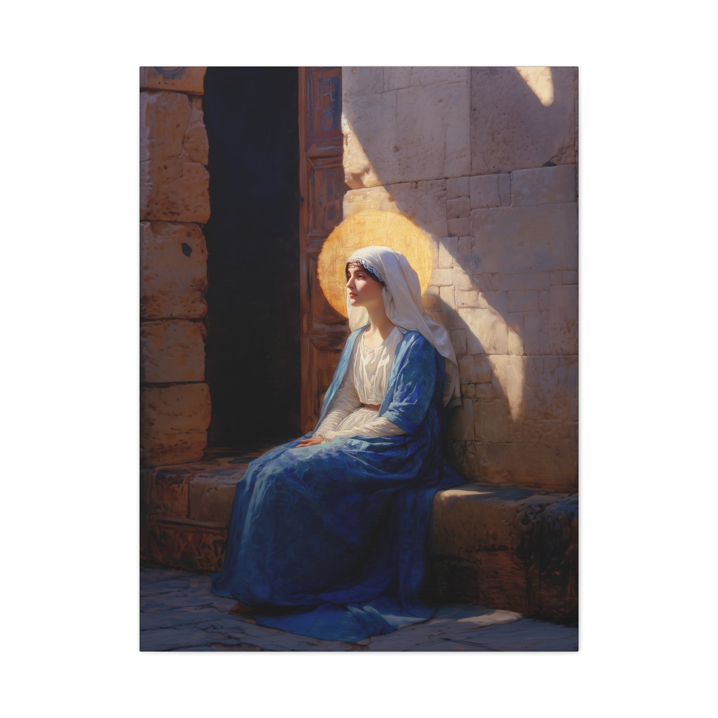 The Quiet Fiat That Split the Darkness, Mary's Yes - Gallery Wrapped Canvas - Print - Religious Art for your Home - Catholic Art