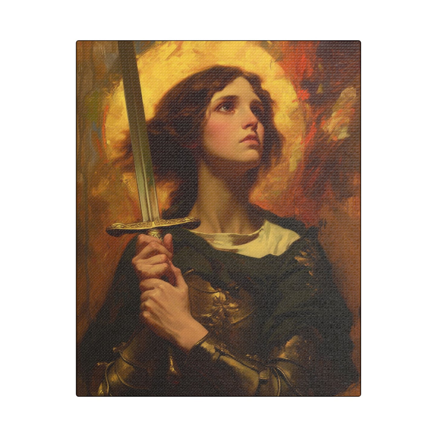 Portrait of Saint Joan of Arc - Museum Wrapped Canvas - Sanctified Souls Print - Religious Art for your Home