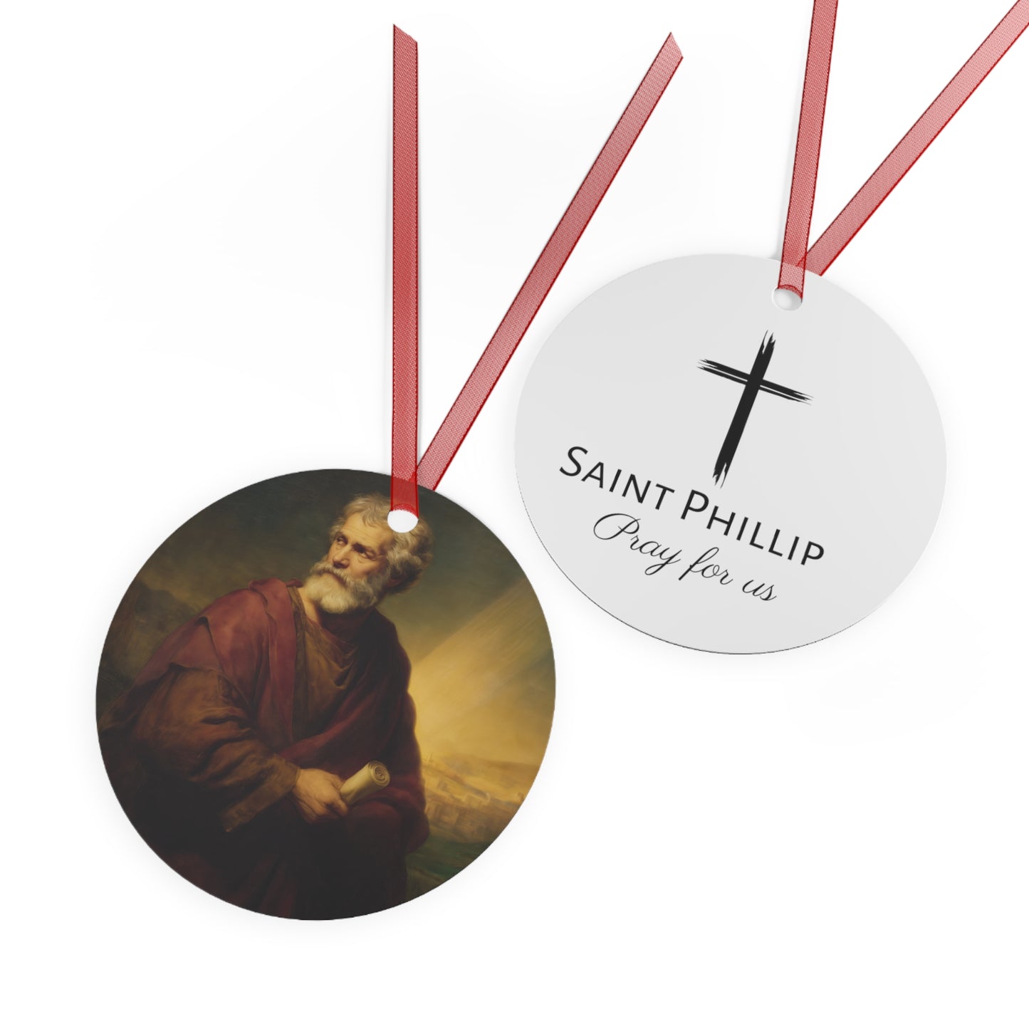Saint Phillip the Apostle Metal Ornament - Religious Holiday Christmas Ornament and Keepsake - Prayer Ornament