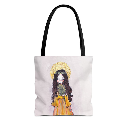Saint Charity Tote - Hand-Drawn Art | Catholic Tote Bag | Faith Hope and Charity Youngest Sister | Catholic Devotional Prayer Bag