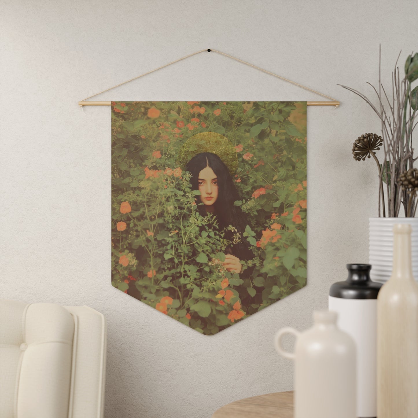 Saint Eve - Pennant / Banner / Wall Hanging - Prayer room art - Catholic Home - 18" x 21" - Catholic Religious Artwork