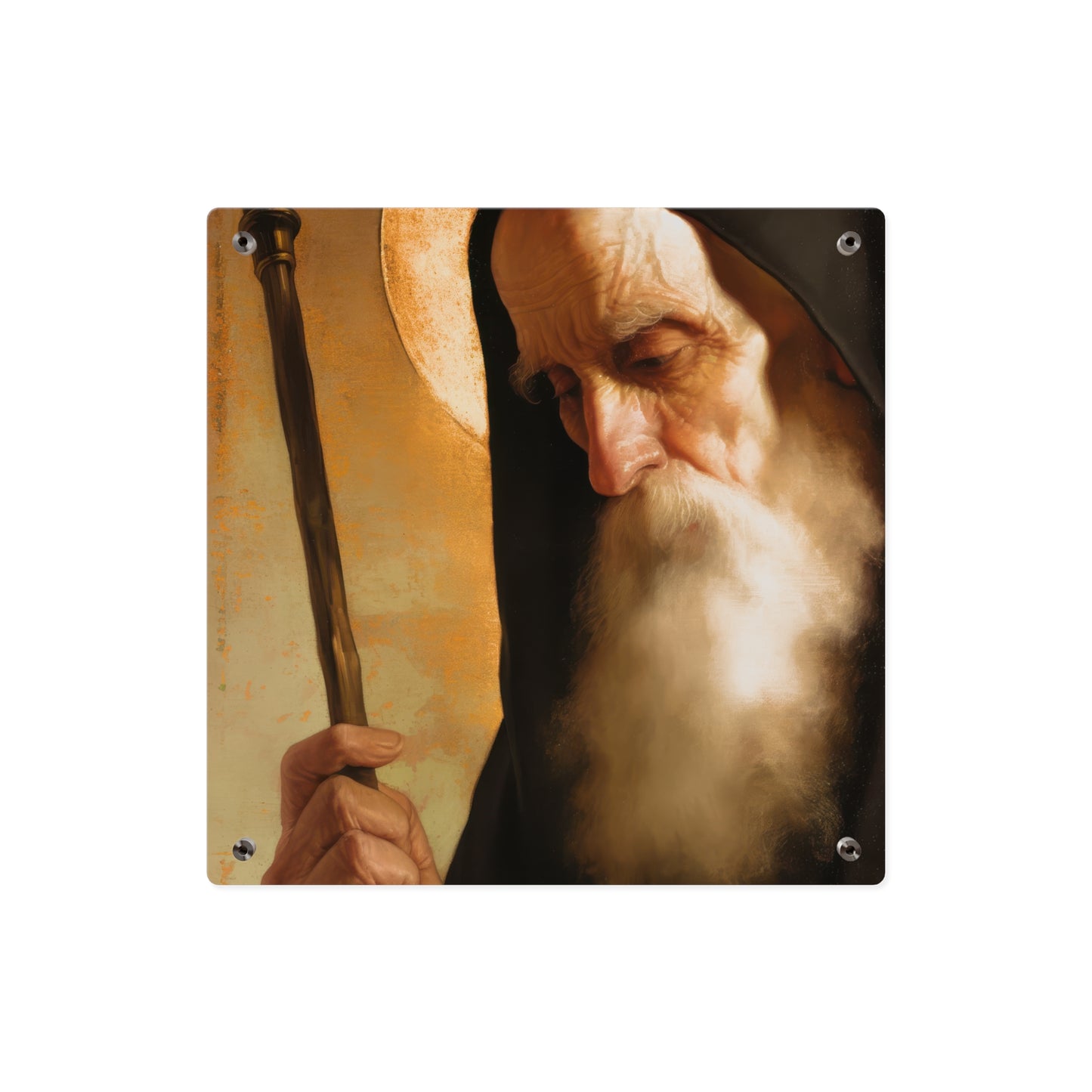 Saint Benedict Wall Art Panel - Ready to Hang Acrylic Print - Catholic Saint Art - Patron Saint Print - No Frame needed