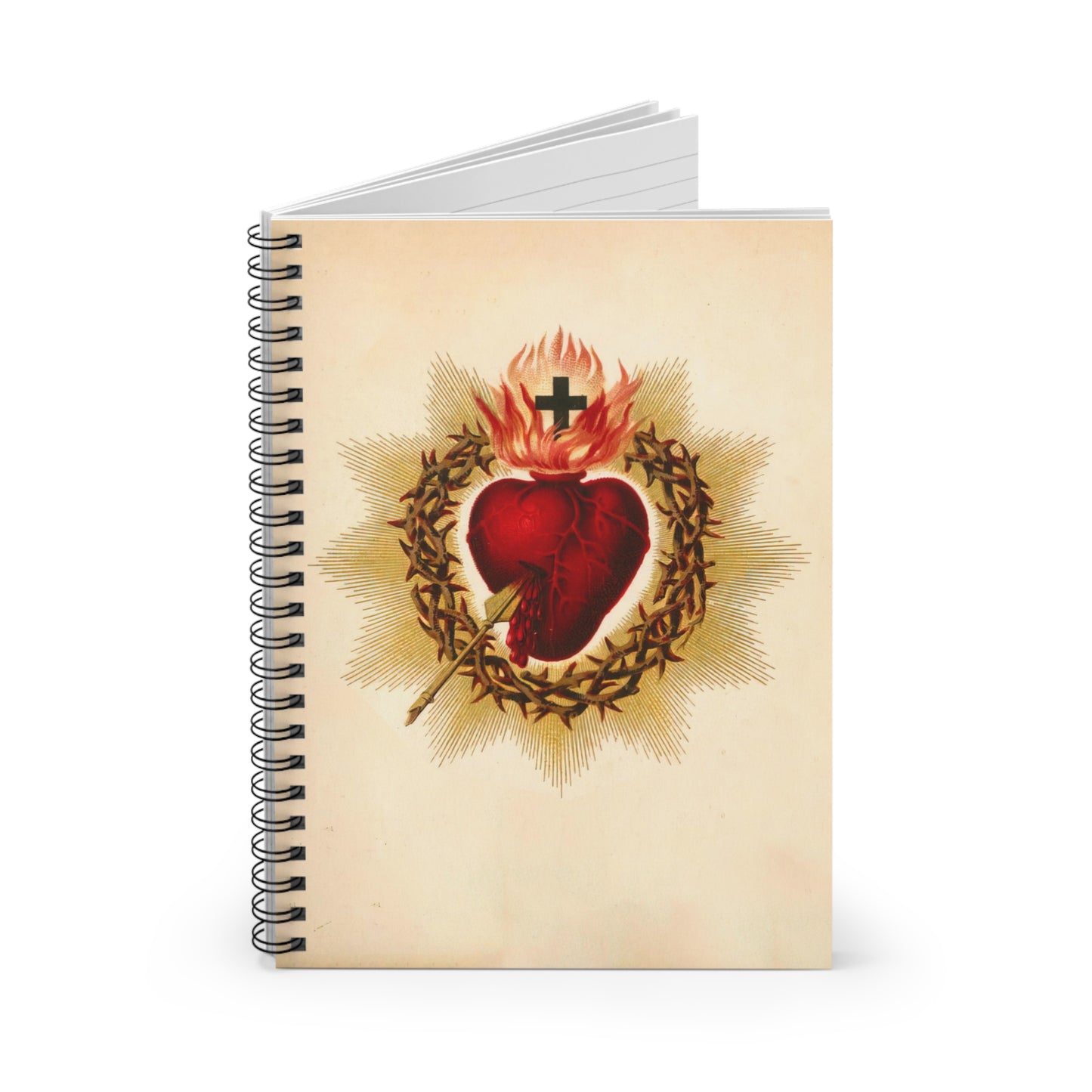 Sacred Heart Journal - Sanctified Souls Art - Religious Based Notebook - Spiral Notebook - Ruled Line