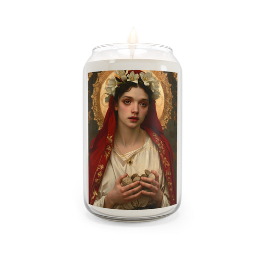 Saint Emerentiana - Scented Prayer Candle, 13.75oz - Tall Size - Religious Prayer Candle - Catholic Art - Small gift for Catholics