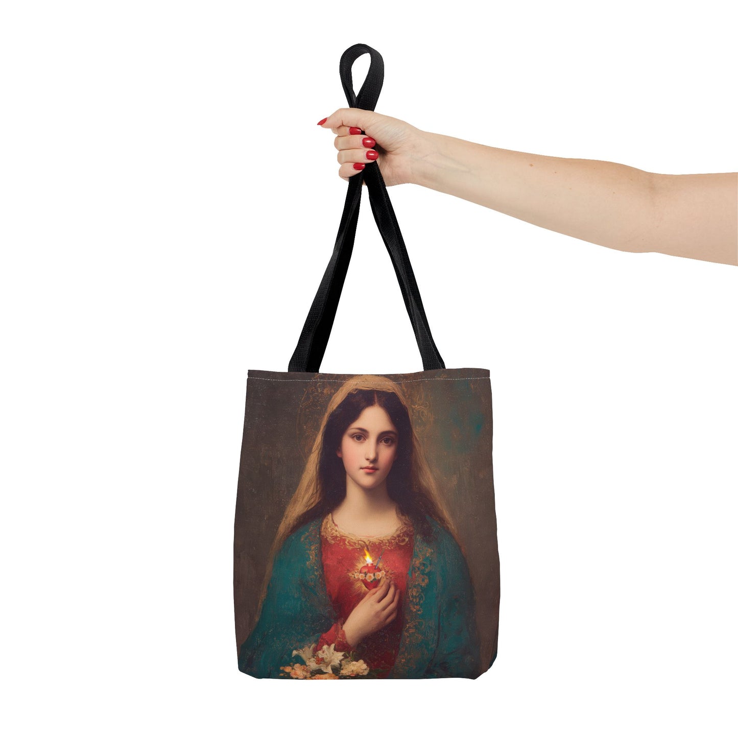 The Immaculate Heart of Mary - Mother Mary - Marian Art - Tote Bag - Large Medium Small Faith Art Bag - Tote Purse - Double Sided