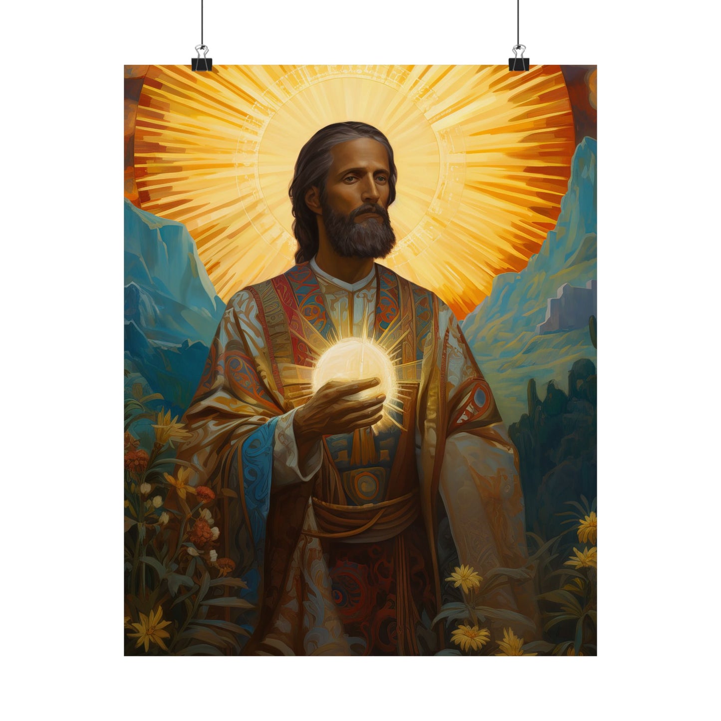 Saint Benignus of Dijon - Sanctified Souls Print - Multiple Sizes - Premium Matte Vertical Posters