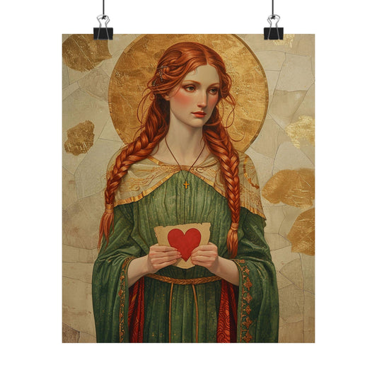 Saint Dwynwen - Sanctified Souls Print - Multiple Sizes - Premium Matte Vertical Posters - Patron Saint of Lovers