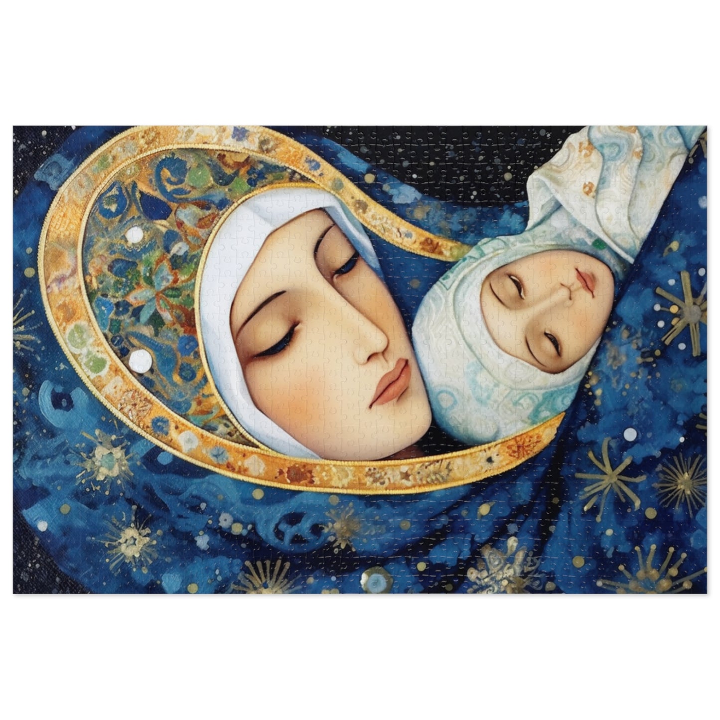Snowfalls Embrace - Our Lady of the Snows - Puzzle and Keepsake Tin - Jigsaw Puzzle (30, 110, 252, 500,1000-Piece) - Religious Puzzle