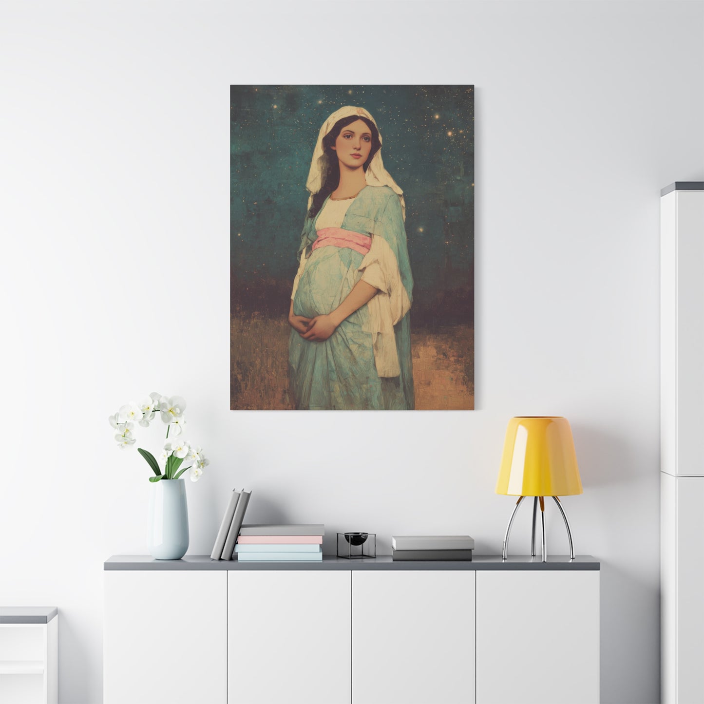Our Lady of 'O' - Our Lady of Expectation - Mother Mary - Marian Art - Gallery Wrapped Canvas - Print - Catholic Art Print