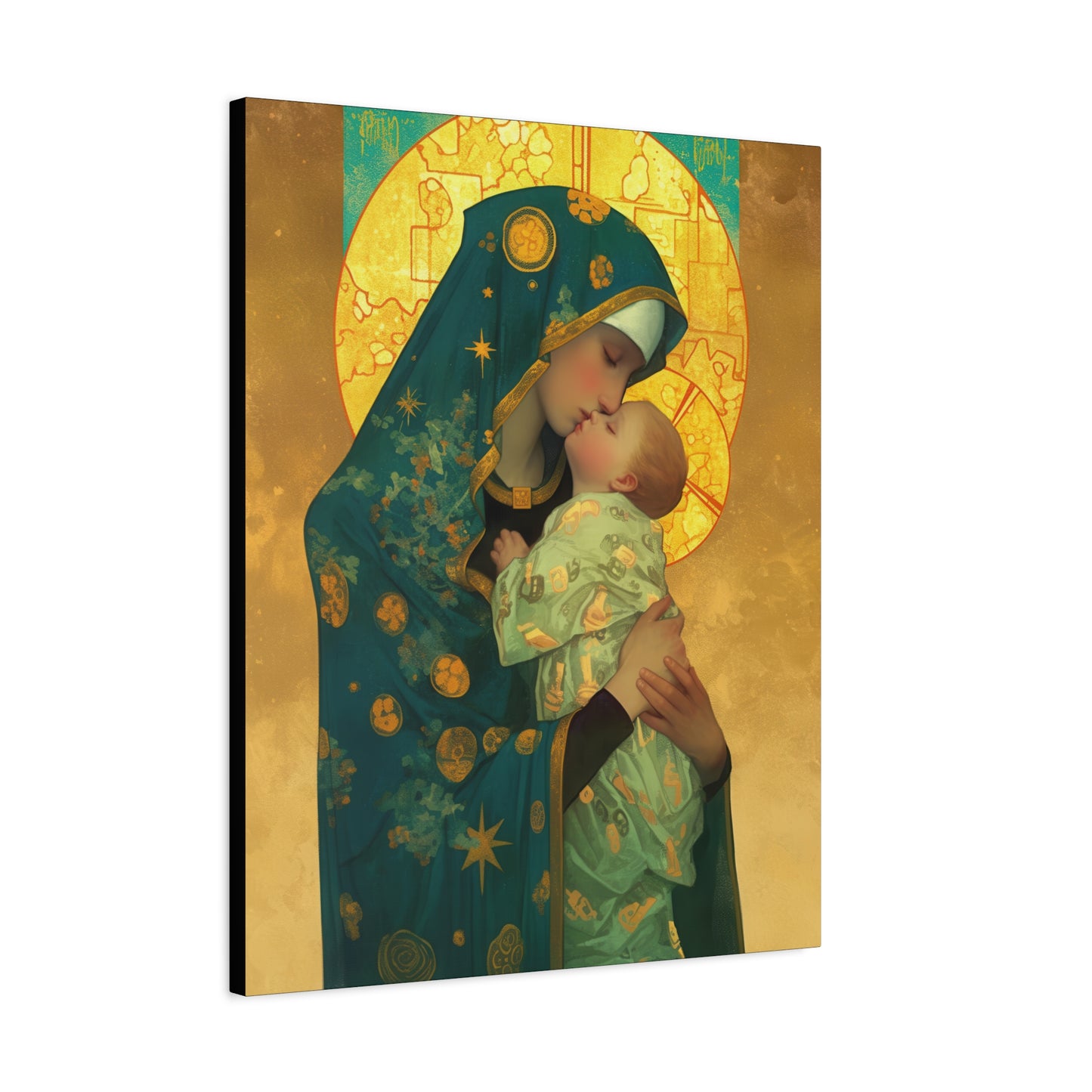 Peaceful Refuge - Mary and the Christ Child - Museum Wrapped Canvas - Print - Religious Art for your Home - Catholic Saint Art