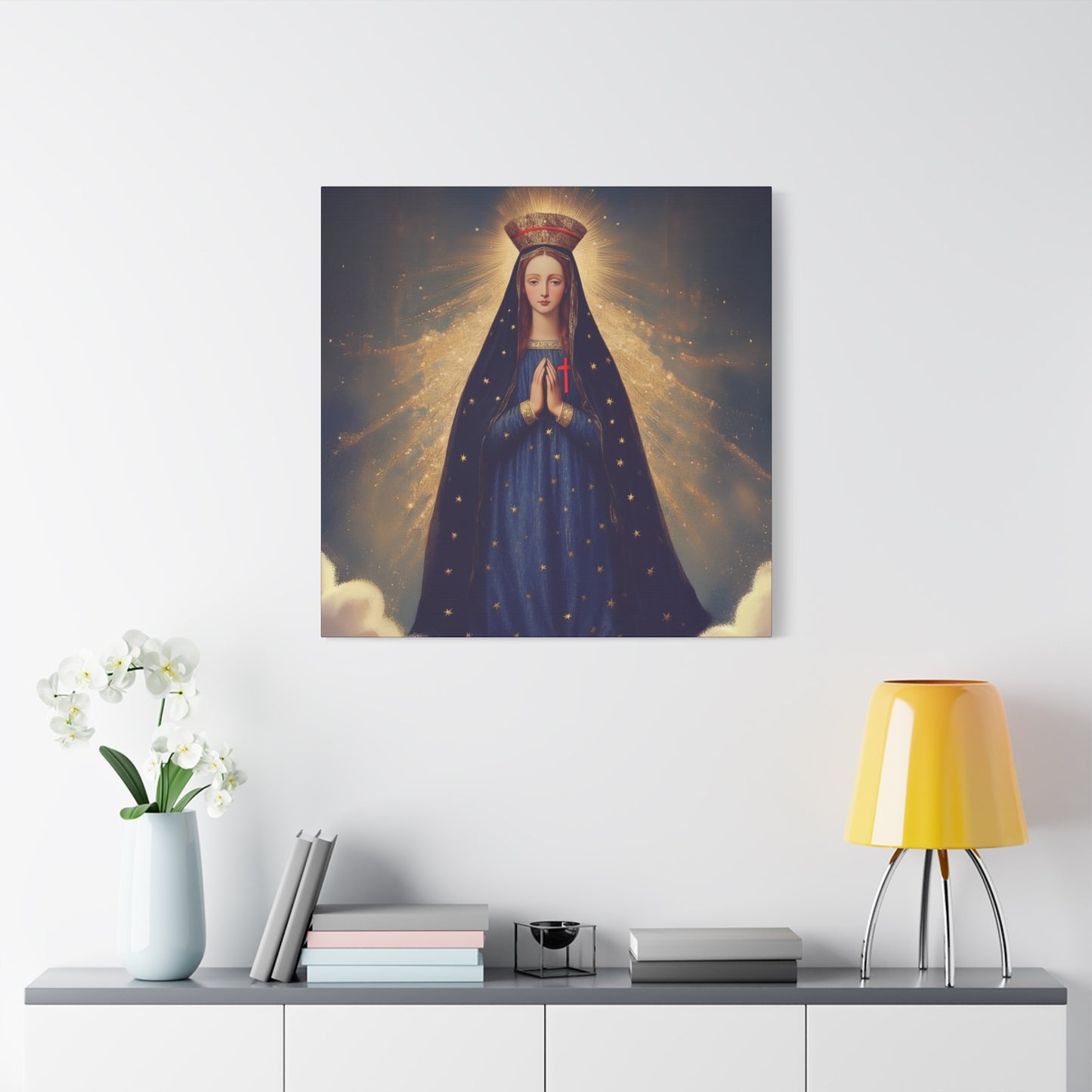 Our Lady of Pontmain - Multiple Sizes - Catholic Home art - Museum Wrapped Canvas - Sanctified Souls Print - Mother Mary Art