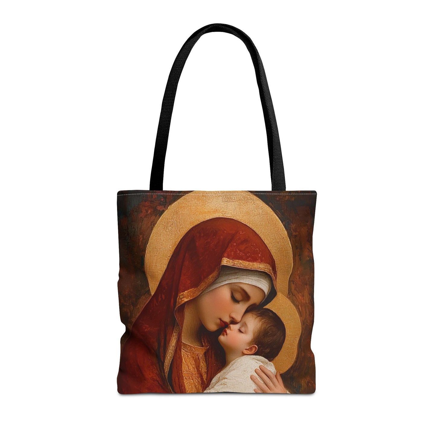 Our Lady of Tenderness - Mother Mary and the Christ Child - Marian Art - Tote Bag - Large Medium Small Faith Art Bag - Tote Purse