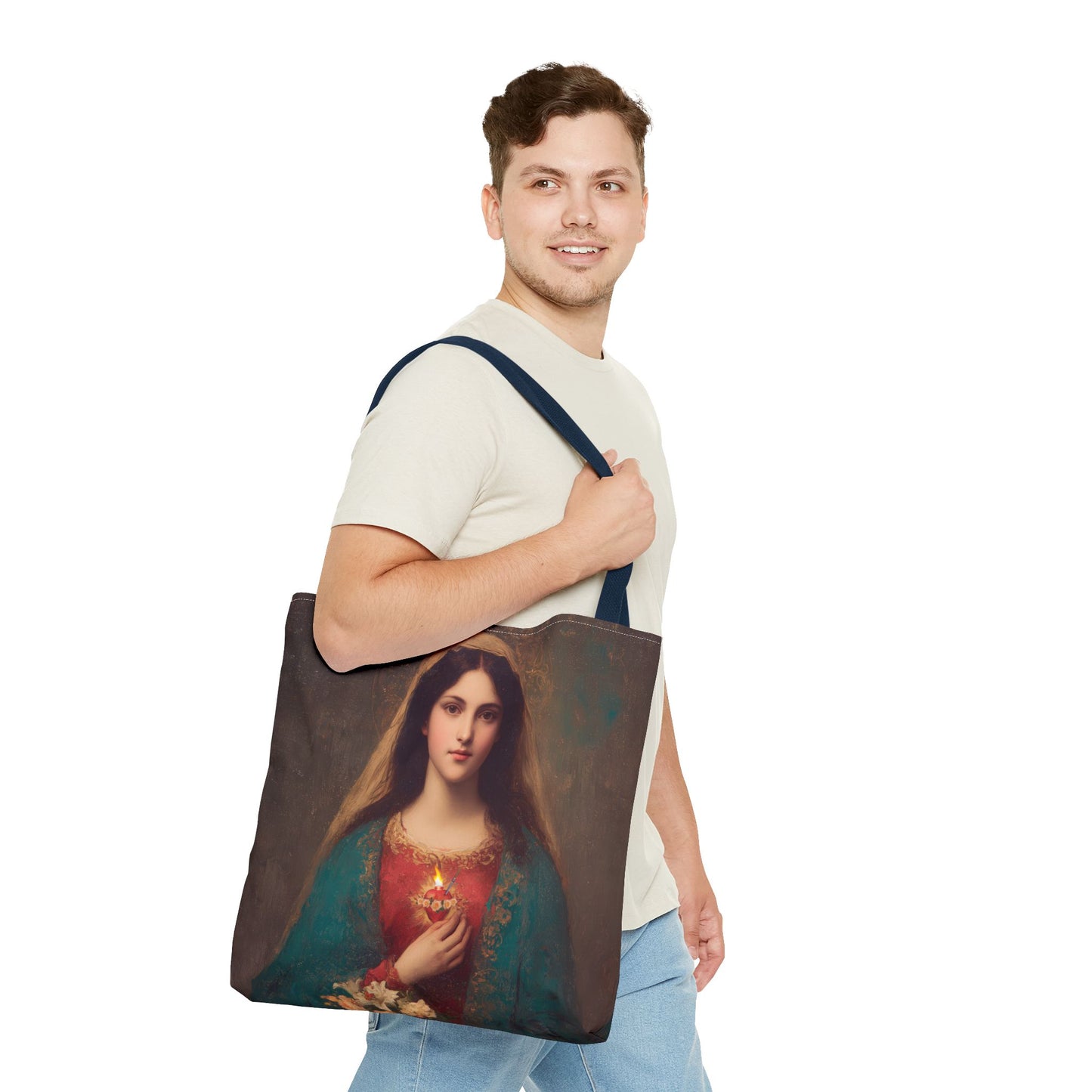 The Immaculate Heart of Mary - Mother Mary - Marian Art - Tote Bag - Large Medium Small Faith Art Bag - Tote Purse - Double Sided