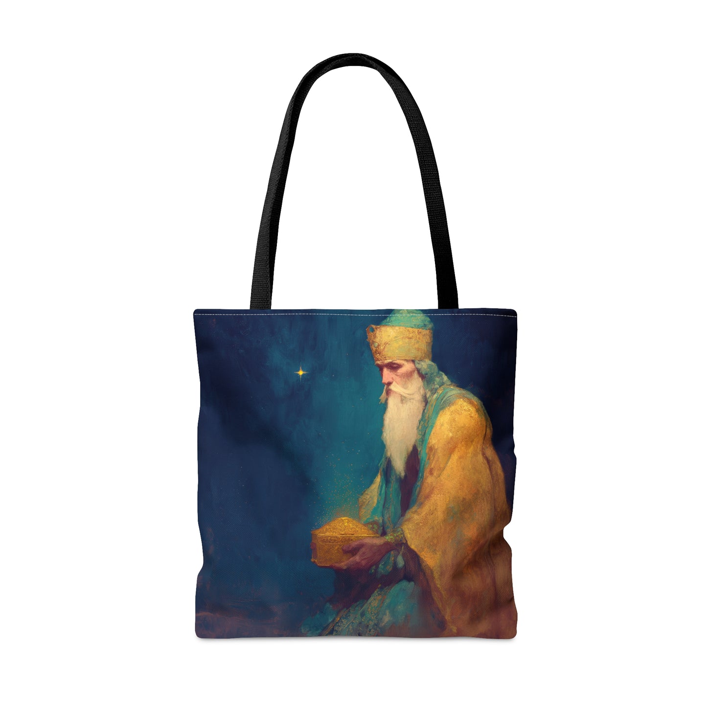 Caspar and the Offering of Worship - 3 Wise Men - Tote Bag - Large Medium Small Faith Art Bag - Re usable Tote Purse - Double Sided