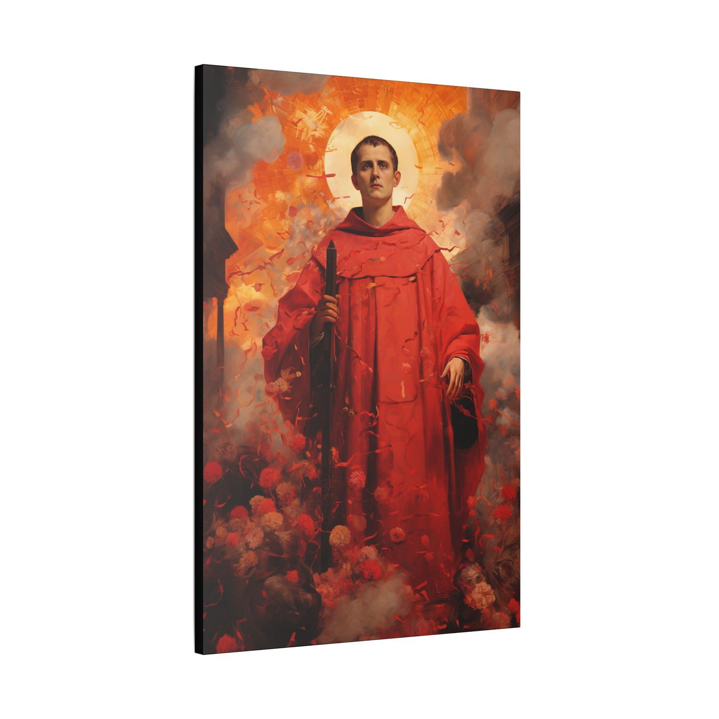 Saint Lawrence Deacon and Martyr Canvas Print - Multiple Sizes - Catholic Home art - Museum Wrapped Canvas - Sanctified Souls Print