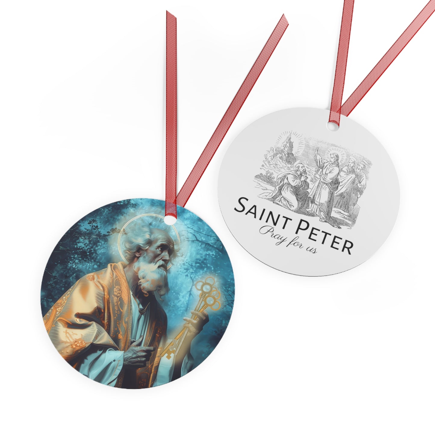 Saint Peter Metal Ornament - Religious Holiday Christmas Ornament and Keepsake - Catholic Religious Keepsake