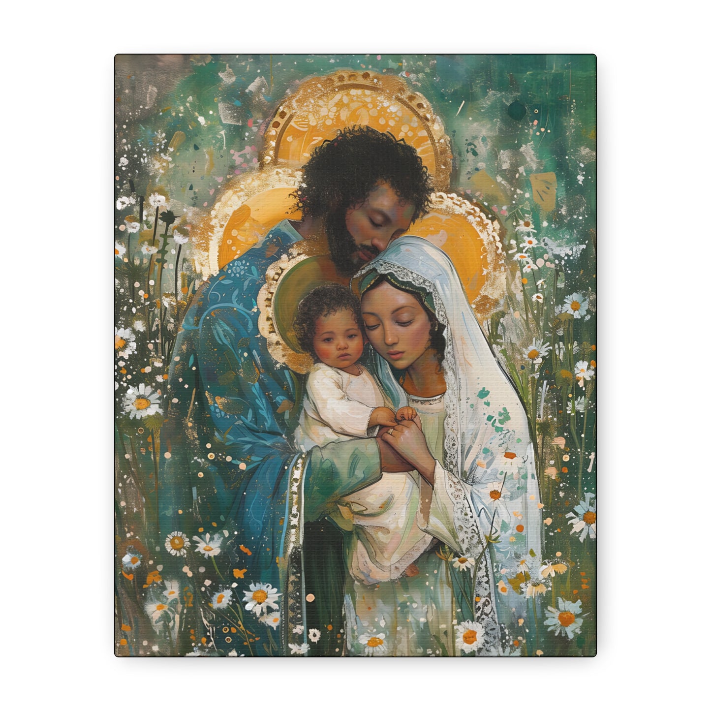 Sacred Sanctuary - Mary, Joseph, and the Infant Jesus  - Museum Wrapped Canvas - Sanctified Souls Print - Religious Art - The Holy Family