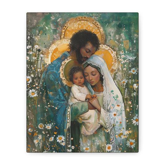 Sacred Sanctuary - Mary, Joseph, and the Infant Jesus  - Museum Wrapped Canvas - Sanctified Souls Print - Religious Art - The Holy Family