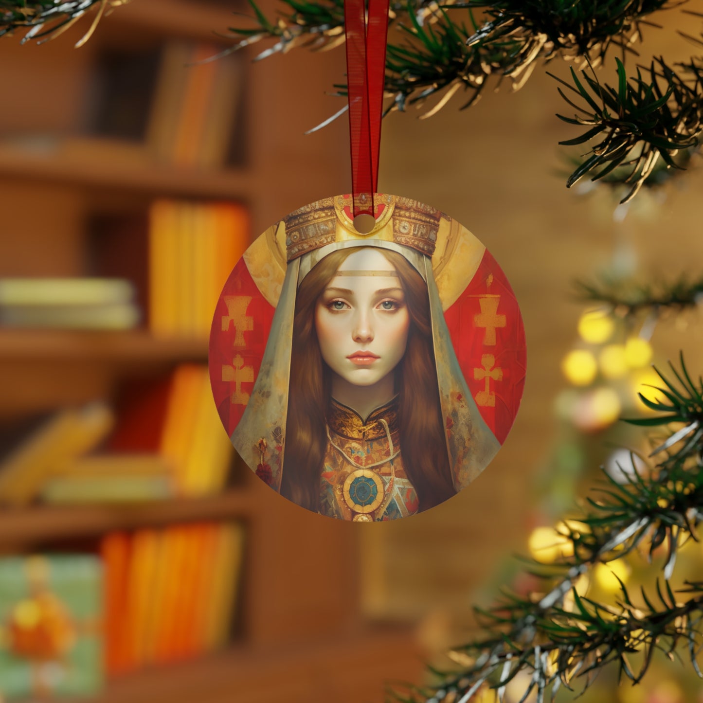 Saint Alexandra Metal Ornament - Religious Holiday Christmas Ornament and Keepsake - Double sided Keepsake Religious Ornament