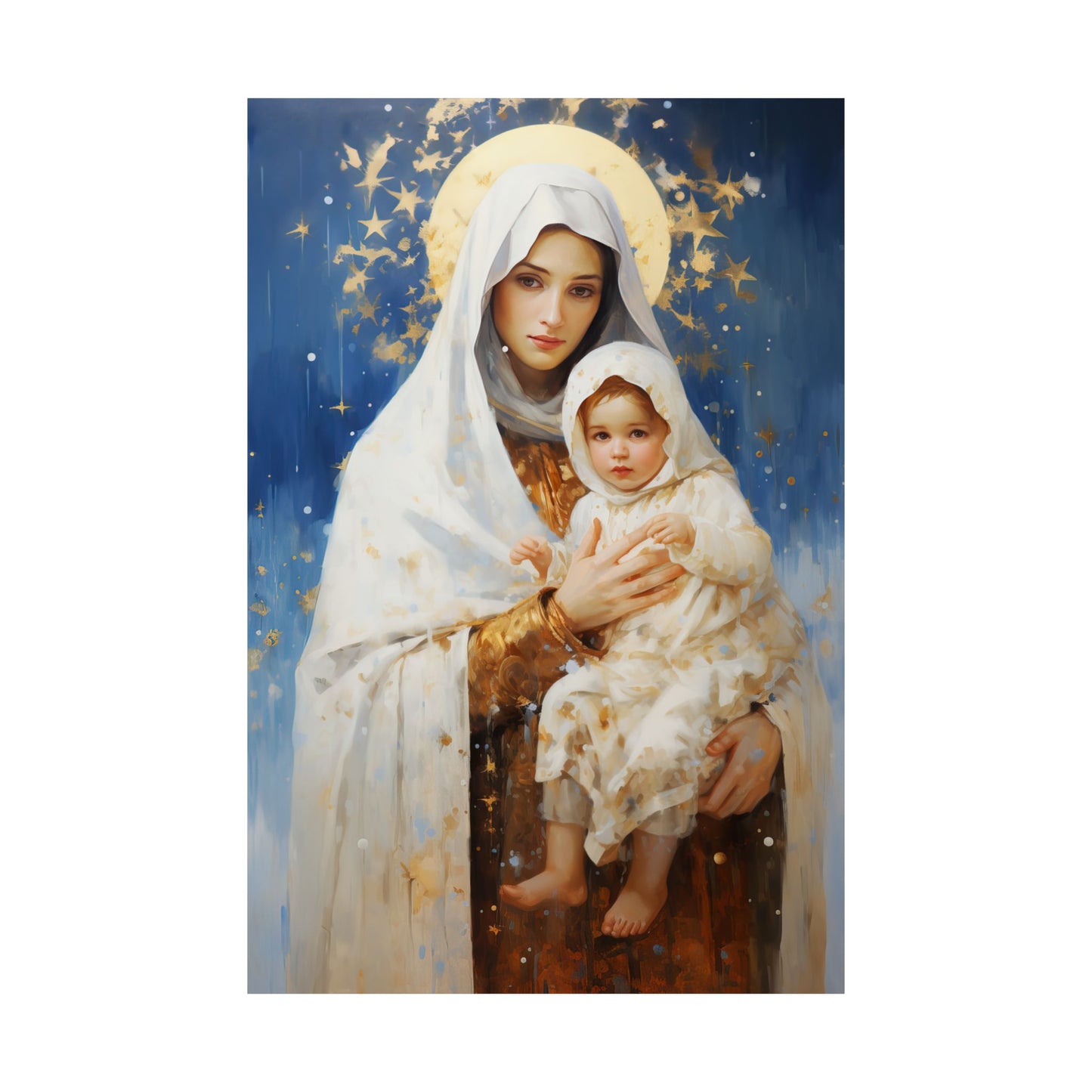 Divine Frost - Our Lady of the Snows Print - Sanctified Souls Print - Multiple Sizes - Premium Matte Vertical Posters