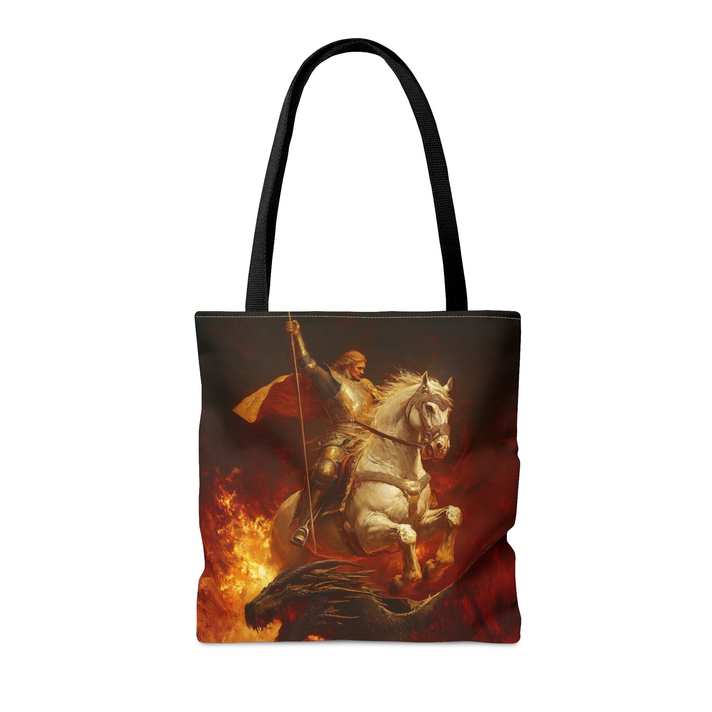 Saint George - Tote Bag - Large Medium Small Faith Art Bag - Bible Study Faith Purse - Double Sided