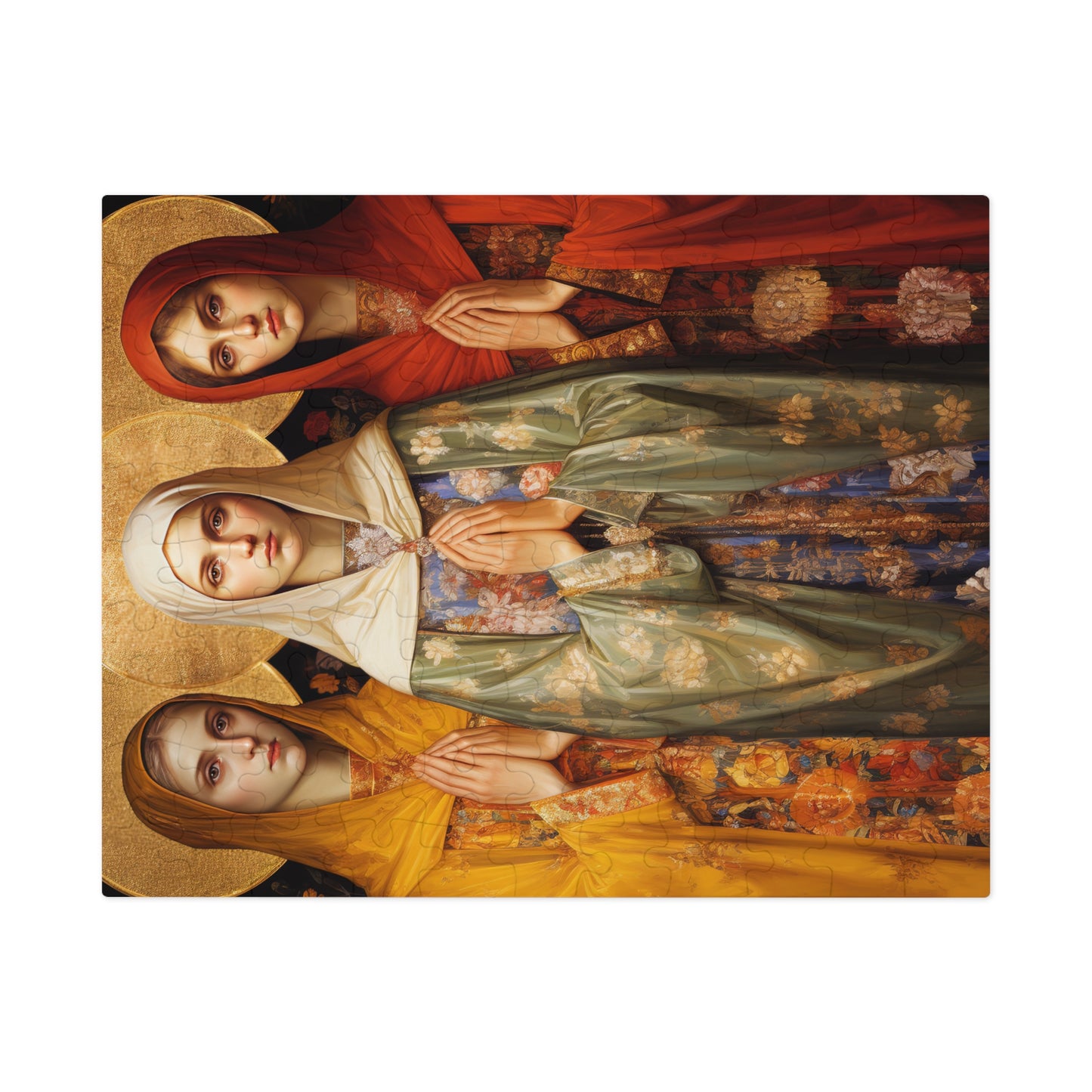 Saints Menodora, Metrodora, and Nymphodora - Puzzle and Keepsake Tin - Jigsaw Puzzle (30, 110, 252, 500,1000-Piece) - Religious Puzzle