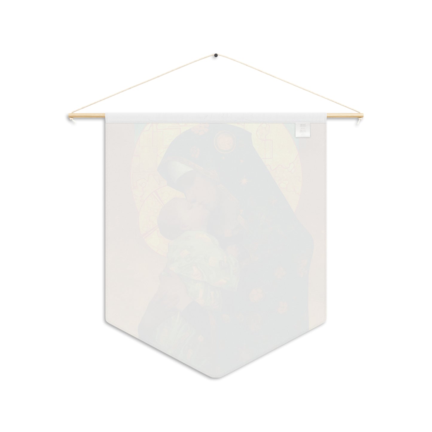 Peaceful Refuge - Mary and the Christ Child Pennant / Banner / Wall Hanging - Prayer room art - 18" x 21" - Catholic prayer Religious
