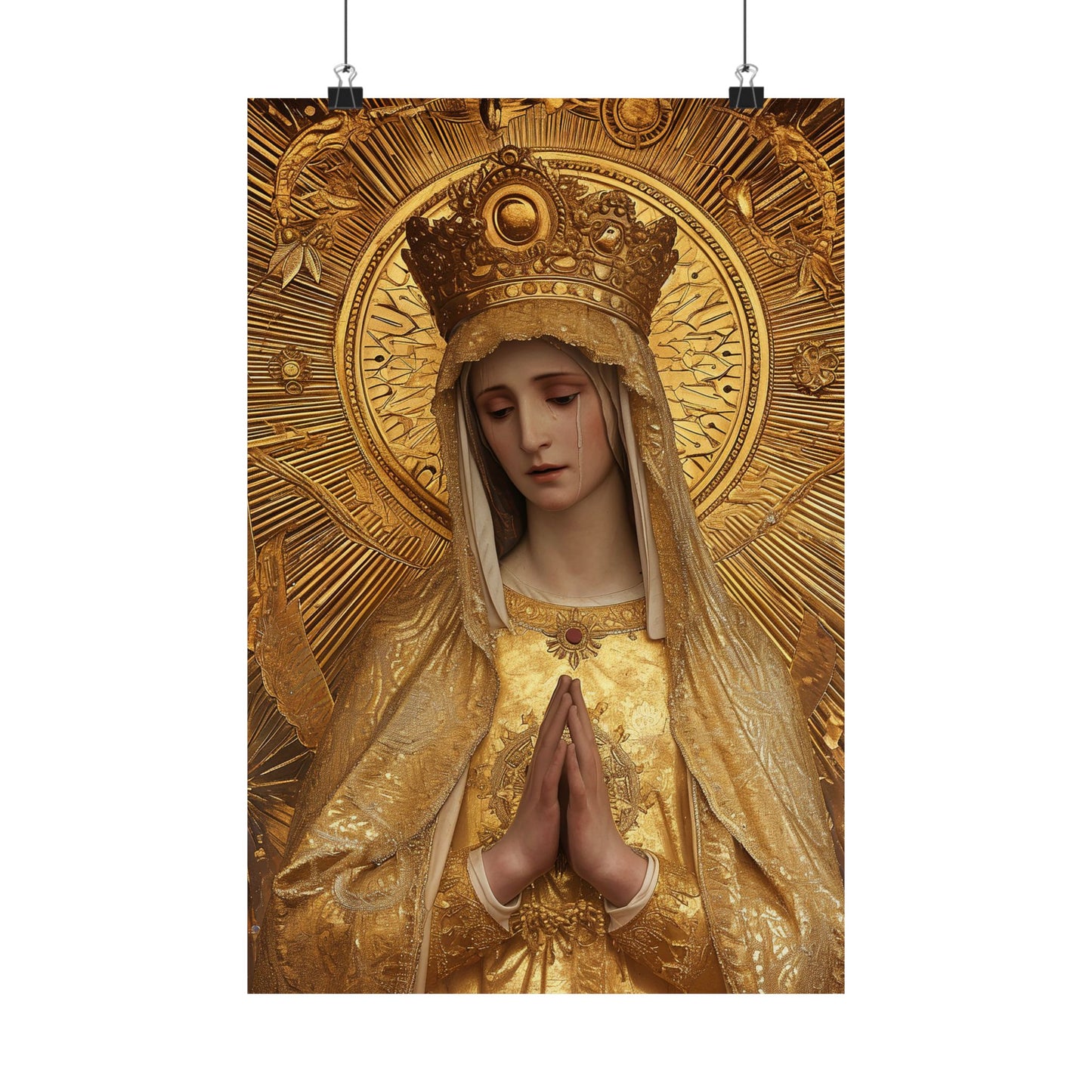 Gate of Eternity - The Golden Mary - Tribute to Our Lady of the Gate of Dawn Poster Print - Multiple Sizes - Matte Poster Premium Print