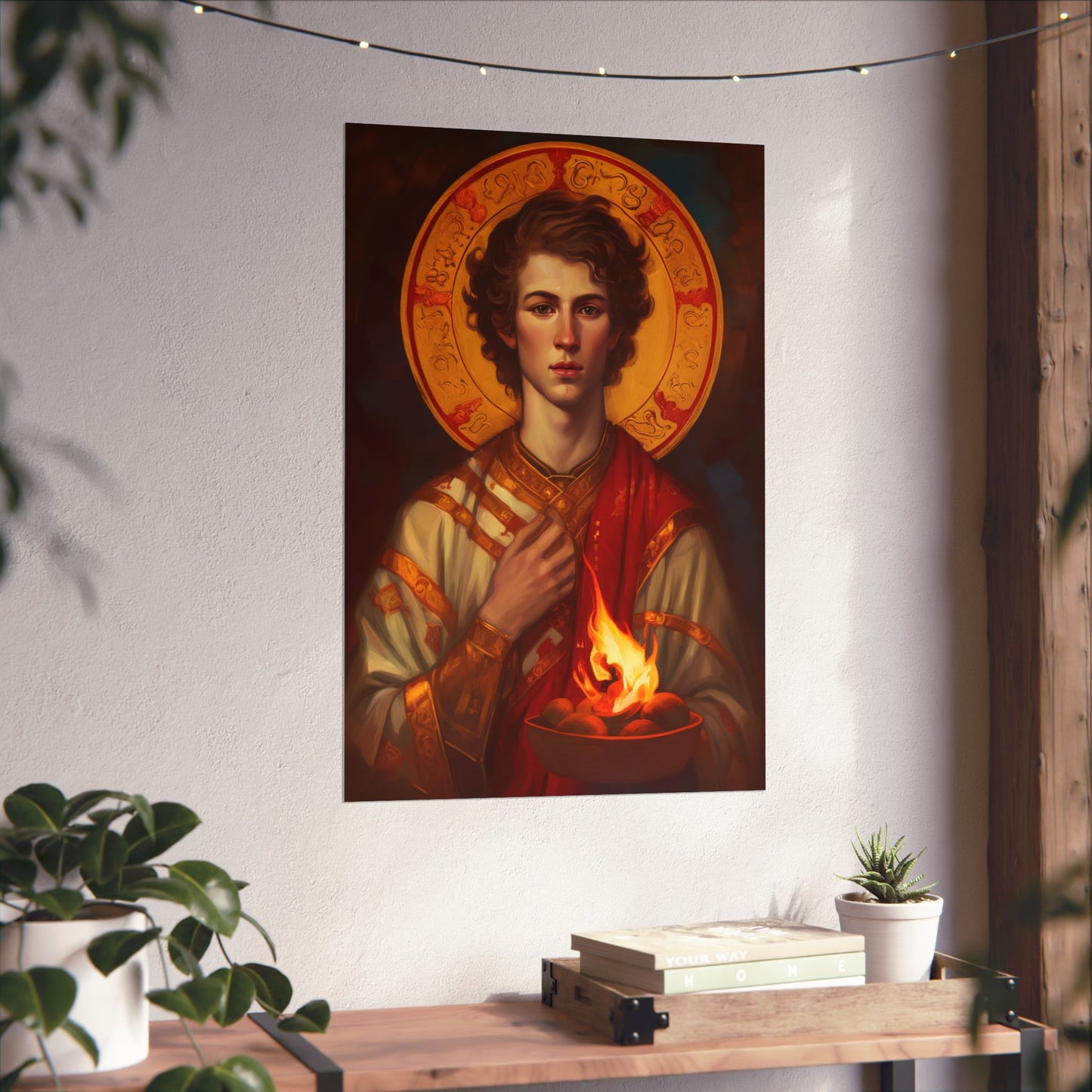 Saint Lawrence Deacon and Martyr  - Sanctified Souls Print - Multiple Sizes - Premium Matte Vertical Posters