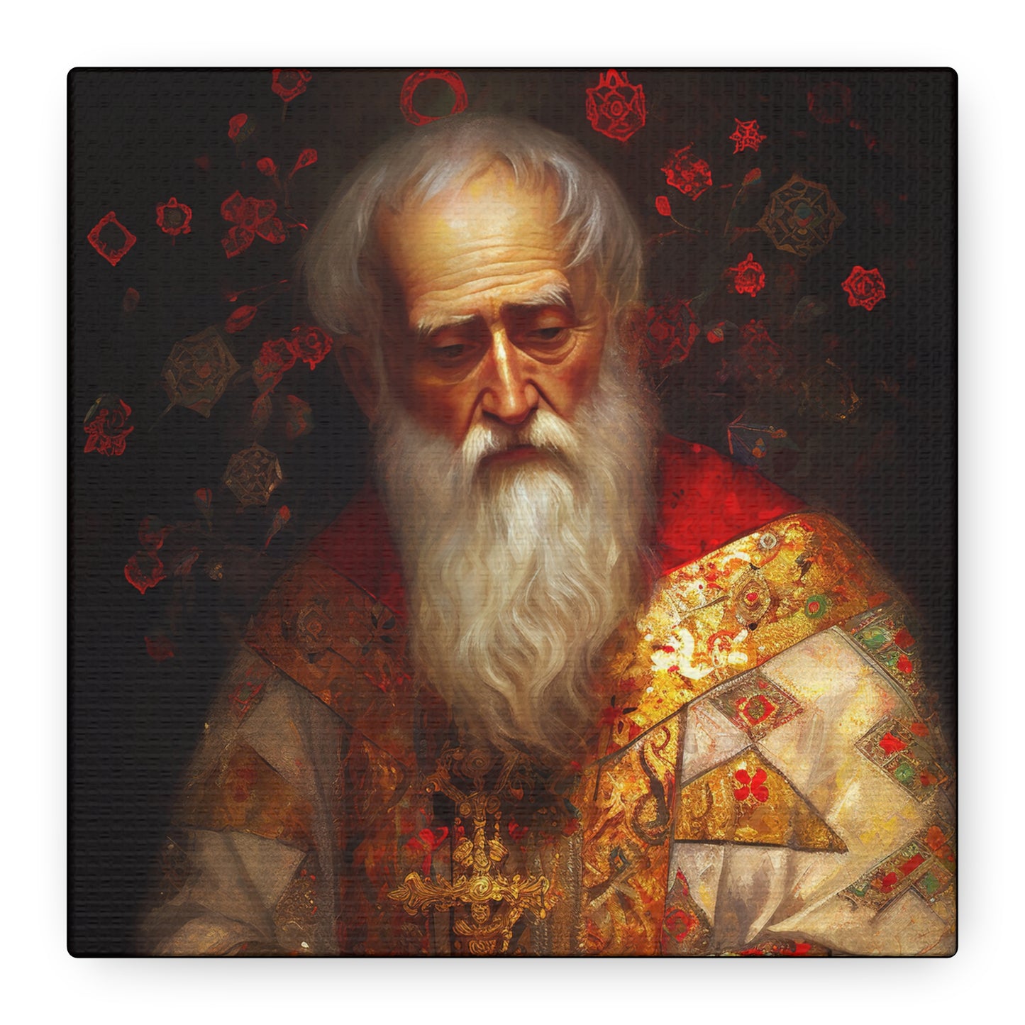 Saint Nicholas - Museum Wrapped Canvas - Sanctified Souls Print - Religious Art for your Home - Father Christmas - Catholic Christmas