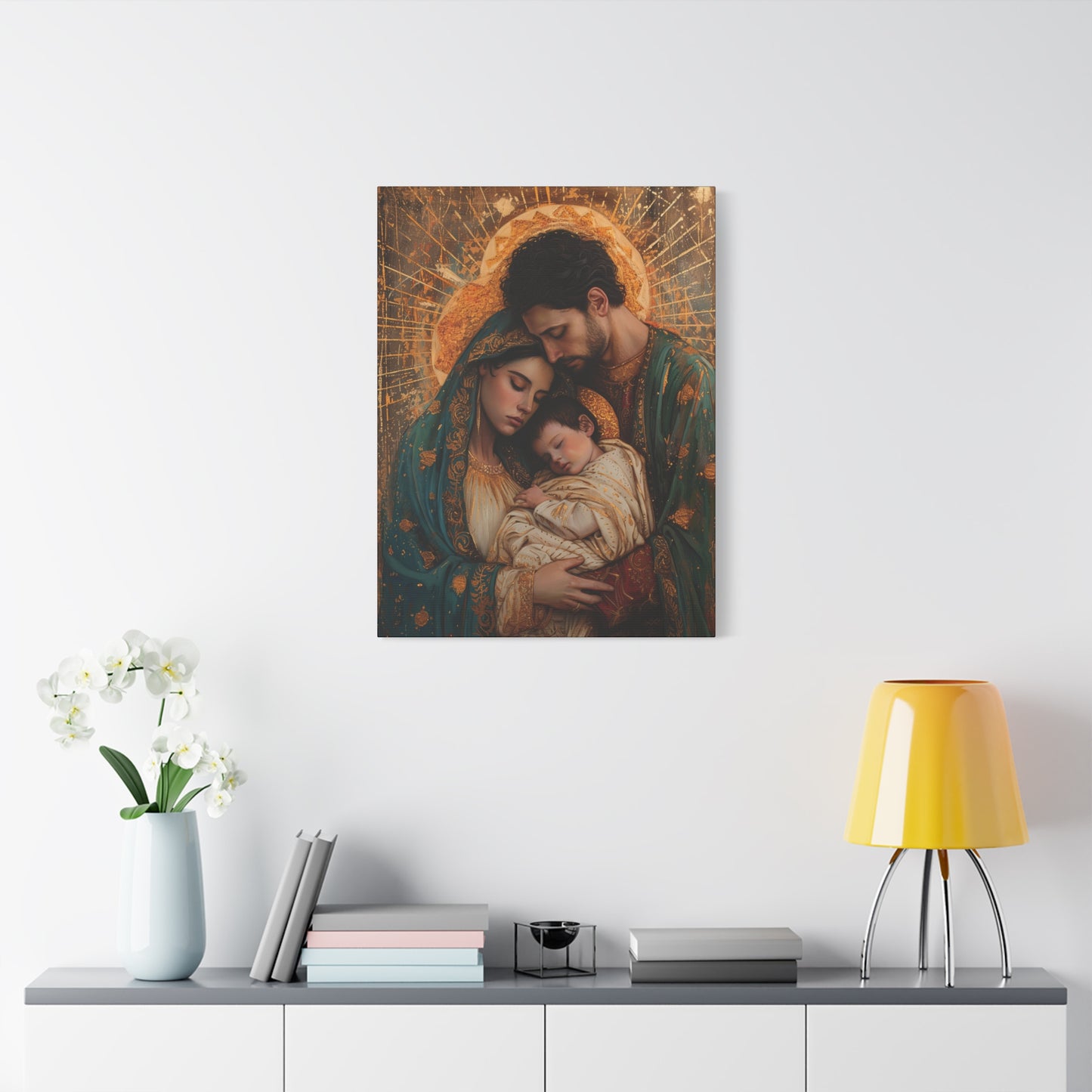 Divine Harmony - The Holy Family - Museum Wrapped Canvas - Sanctified Souls Print - Religious Art - Jesus, Mary and Joseph Art